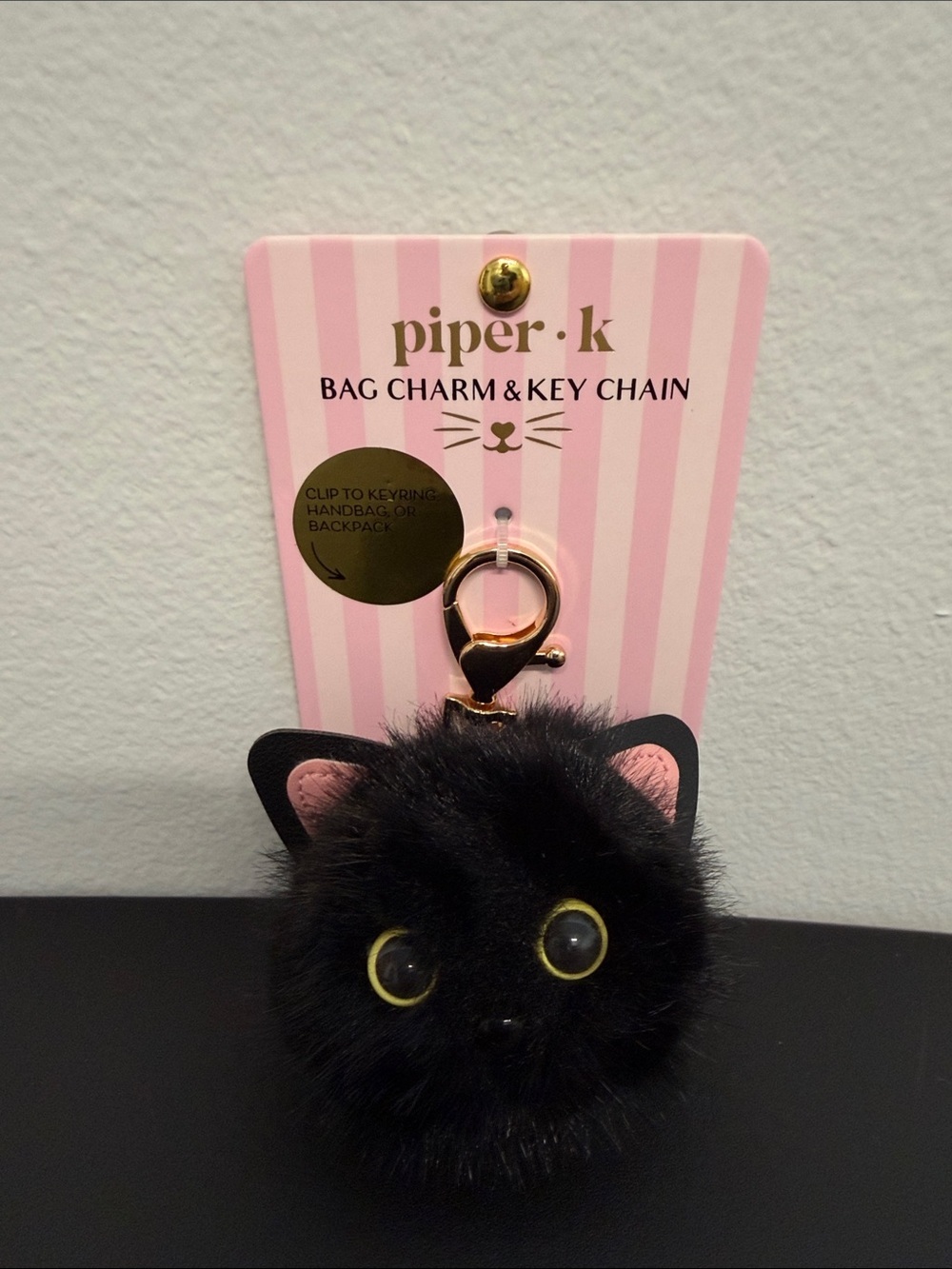 Piper K | Black Cat Pom Pom Bag Charm 🐈⬛
